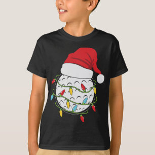 Camiseta Natal Luz Santa Hã Bola de Golfe Engraçada Esporte