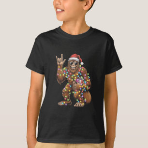 Camiseta Natal Luzes do Pé Grande Rock Engraçado