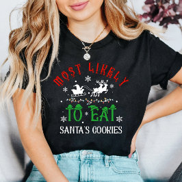 Camiseta Natal Mais Propenso a Comer os Biscoitos do Papai