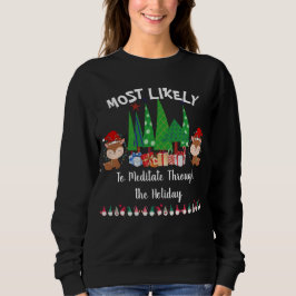 Camiseta Natal Mais Provável Para Meditar Reindeer Engraçad