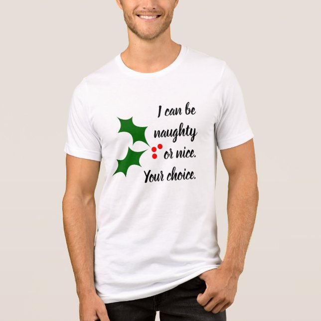 Camiseta Natal malvado ou bonito (Frente)
