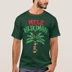 Camiseta Natal Mele Kalikimaka Palm Tree Hawaiai Light