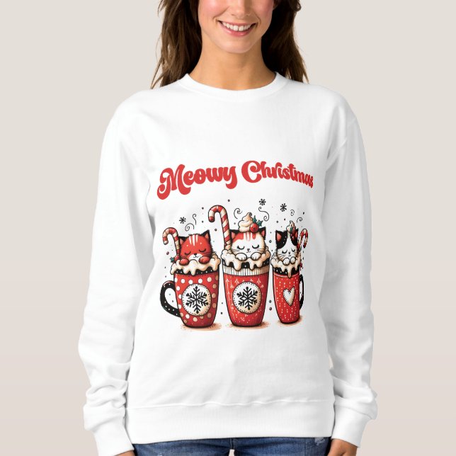 Camiseta natal meowy (Frente)
