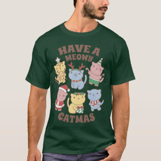 Camiseta Natal Meowy Com Fatos De Natal E