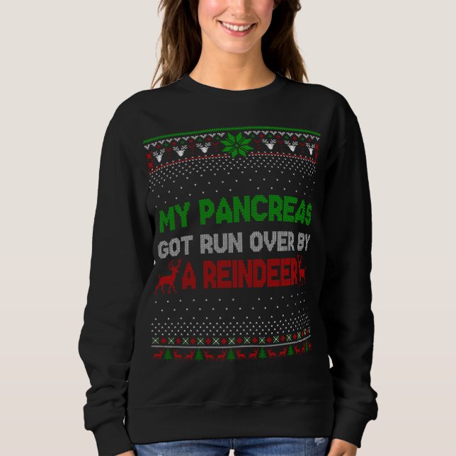 Camiseta Natal Meu Pâncreas Foi Atropelado Por Reindeer Ugl (Frente)