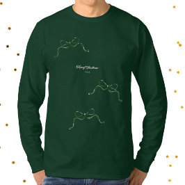 Camiseta Natal moderno de Arco verde minúsculo