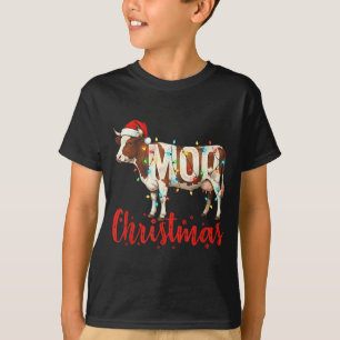 Camiseta Natal Moo Vaca Engraçada Amantes de Vacas Fazendei
