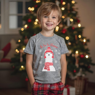Camiseta Natal morno acolhedor do lama do inverno do lama  