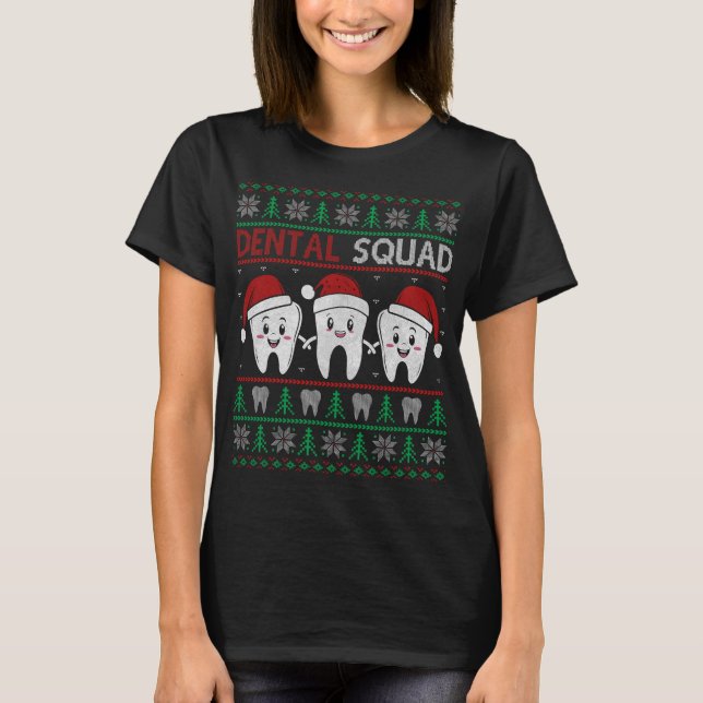 Camiseta Natal na Esquadra Dental: Presentes de Branqueamen (Frente)