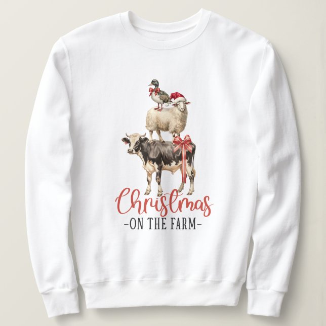 Camiseta Natal na Fazenda Barnyard Animal (Frente do Design)