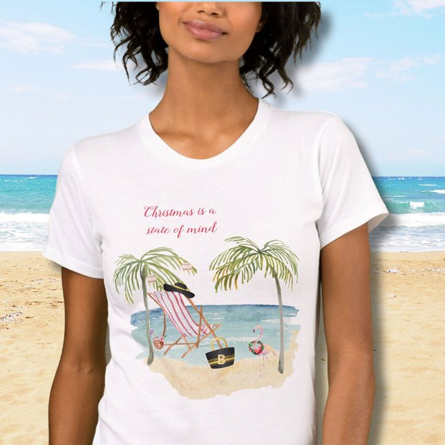 Camiseta Natal na praia Natal Bella+Canvas (Criador carregado)