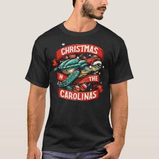 Camiseta Natal Na Tartaruga Do Mar De olinas Com O Chapéu D