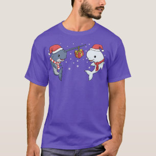 Camiseta Natal Narwhal Gift Kids Beluga Baleia Presente W