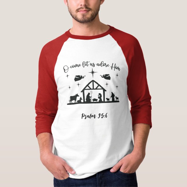 Camiseta Natal Natividade 3/4 Capa (Frente)