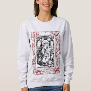 Camiseta Natal Natividade Madonna e Child Holly Border