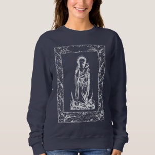 Camiseta Natal Natividade Madonna e Child Holly Border