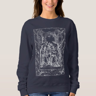 Camiseta Natal Natividade Madonna e Child Holly Border