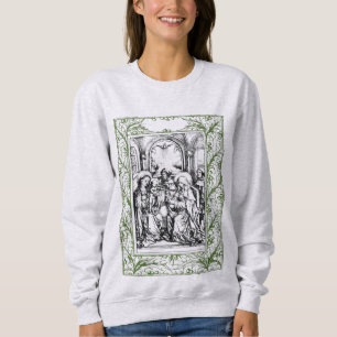 Camiseta Natal Natividade Madonna e Child Holly Border