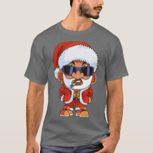 Camiseta Natal Negro do Pai Natal Gangster 2