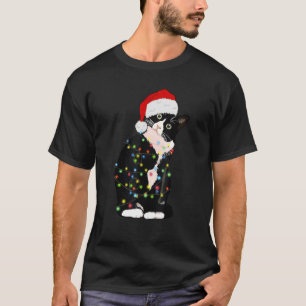 Camiseta Natal Negro Natal Santa Hábito Luz Natal Natal Nat