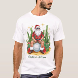 Camiseta Natal no Arizona com Papai Noel em bola de golfe