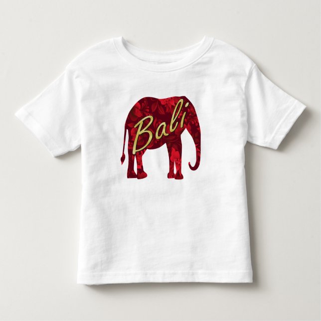 Camiseta Natal no Batik de Bali 1 elefante (Frente)
