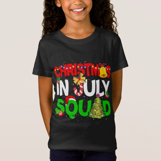 Camiseta Natal No Esquadrão De Julho Engraçado Xmas De Verã (Frente)
