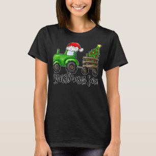 Camiseta Natal No Farmer De Papais noeis De Trator De Fazen