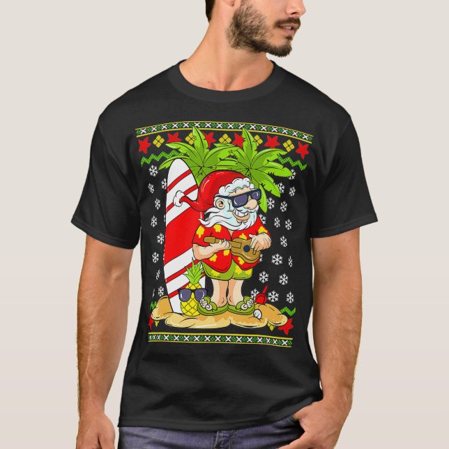 Camiseta Natal No Havaí Em Julho, Mele Kalikimaka Papais no (Frente)