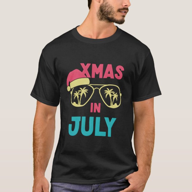 Camiseta Natal No Natal De Julho De Santa Hat (Frente)