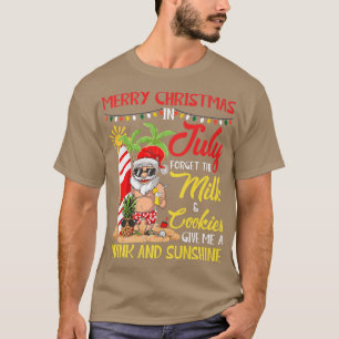 Camiseta Natal No Verão De Bebendo De Papais noeis De Festa