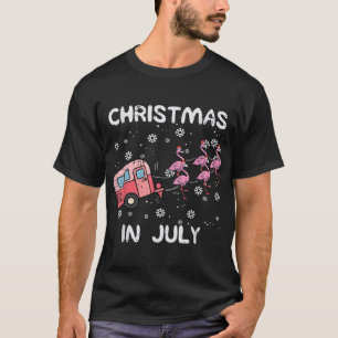 Camiseta Natal No Verão De Flamingo, Julho