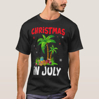 Camiseta Natal No Verão De Palm Tree Xmas Tree Beach