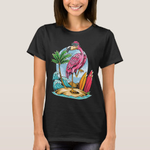 Camiseta Natal No Verão Tropical De Julho De Flamingo Hawai