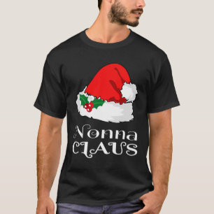 Camiseta Natal Nonna Claus Correspondendo Pajama Santa Hat
