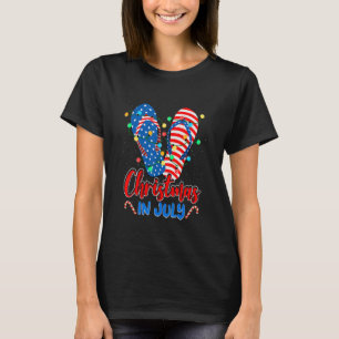 Camiseta Natal Nos Chinelos De Verão Da Família Xmas De Jul