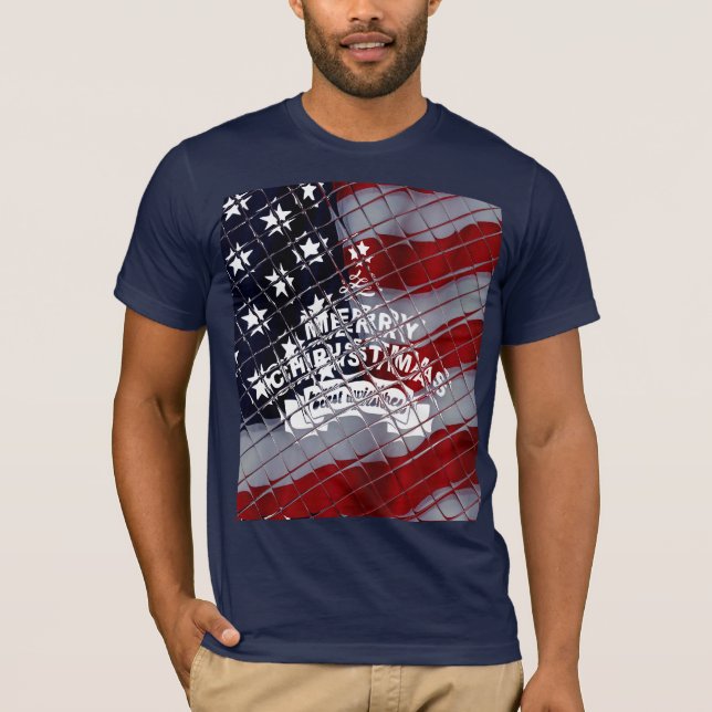 Camiseta Natal nos EUA: Uma Celebração Festiva da Liberdade (Frente)