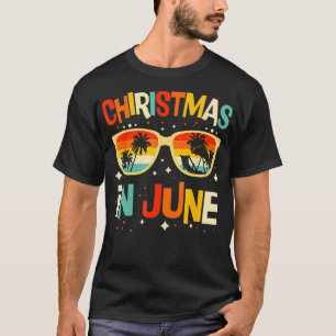 Camiseta Natal Nos Óculos De Sol De Junho Frio De Verão