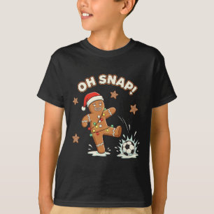 Camiseta Natal Oh Snap Biscoito de Natal Futebol Divertido