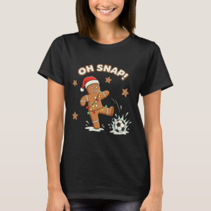 Camiseta Natal Oh Snap Biscoito de Natal Futebol Xmas Diver