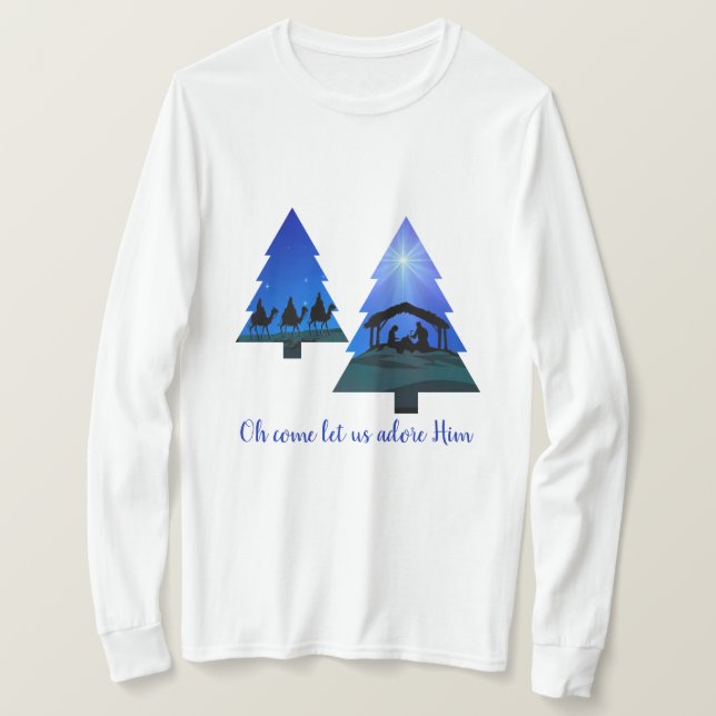 Camiseta Natal: Oh, vem, deixe-nos adorar. (Frente do Design)