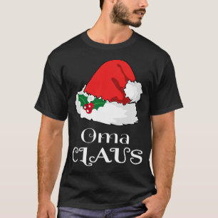 Camiseta Natal Oma Claus Correspondendo Pajama Santa Hat X-