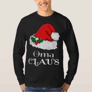 Camiseta Natal Oma Claus Correspondendo Pajama Santa Hat X-