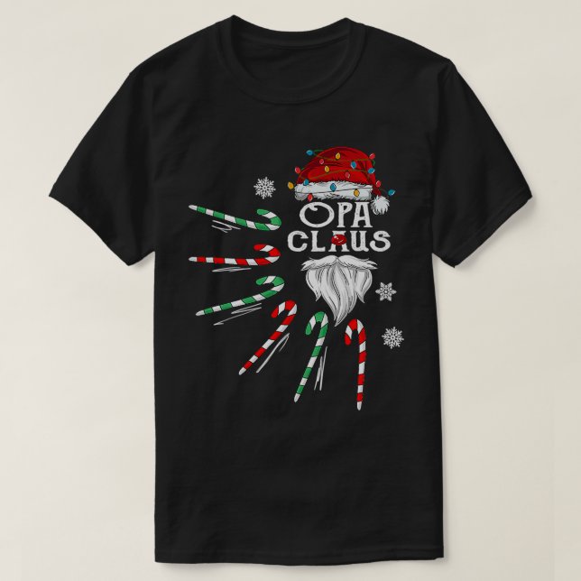 Camiseta Natal Opa Claus Opa Beard Candy (Frente do Design)