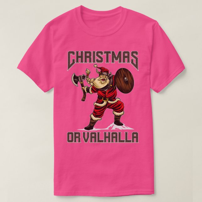 Camiseta Natal Ou Valhalla Viking Os Presentes De Natal (Frente do Design)