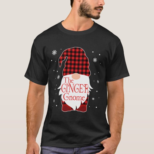 Camiseta Natal Pajama Gift Ginger Gnomo Buffalo (Frente)