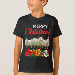 Camiseta Natal Pajama Ovino Sobrevoando Árvore Xmas Anim