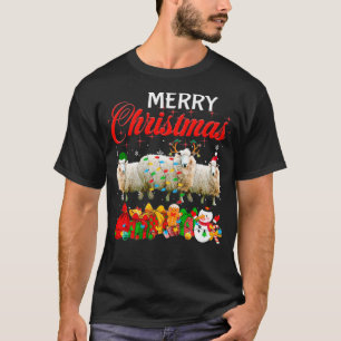 Camiseta Natal Pajama Ovino Sobrevoando Árvore Xmas Anim