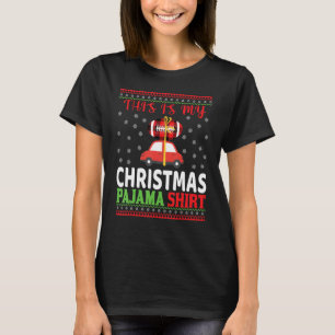 Camiseta Natal Pajama Santa Hat USA American Football S