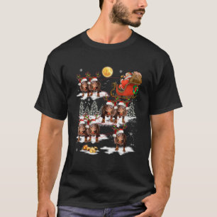 Camiseta Natal Papai Noel Andando Dachshund Xmas Engraçado